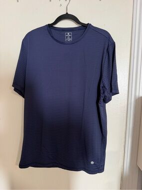 Soybu Men's Navy Blue Micro Stripe Performance Athletic Tee Size Large
